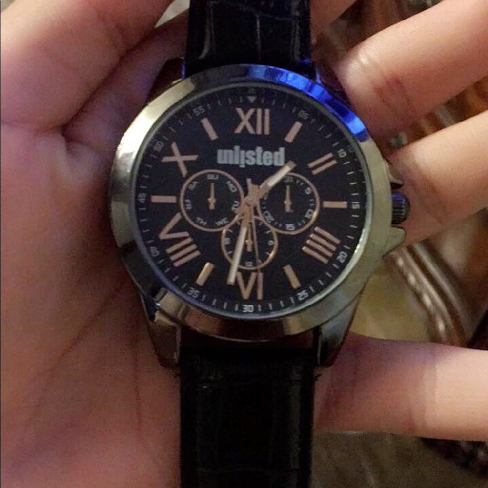 Black Leathered Watch.